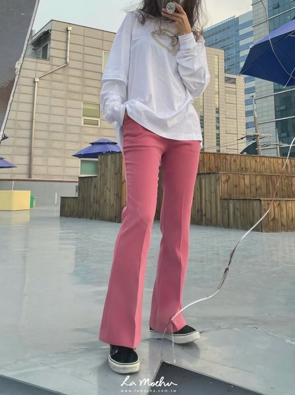 超顯瘦喇叭西裝褲